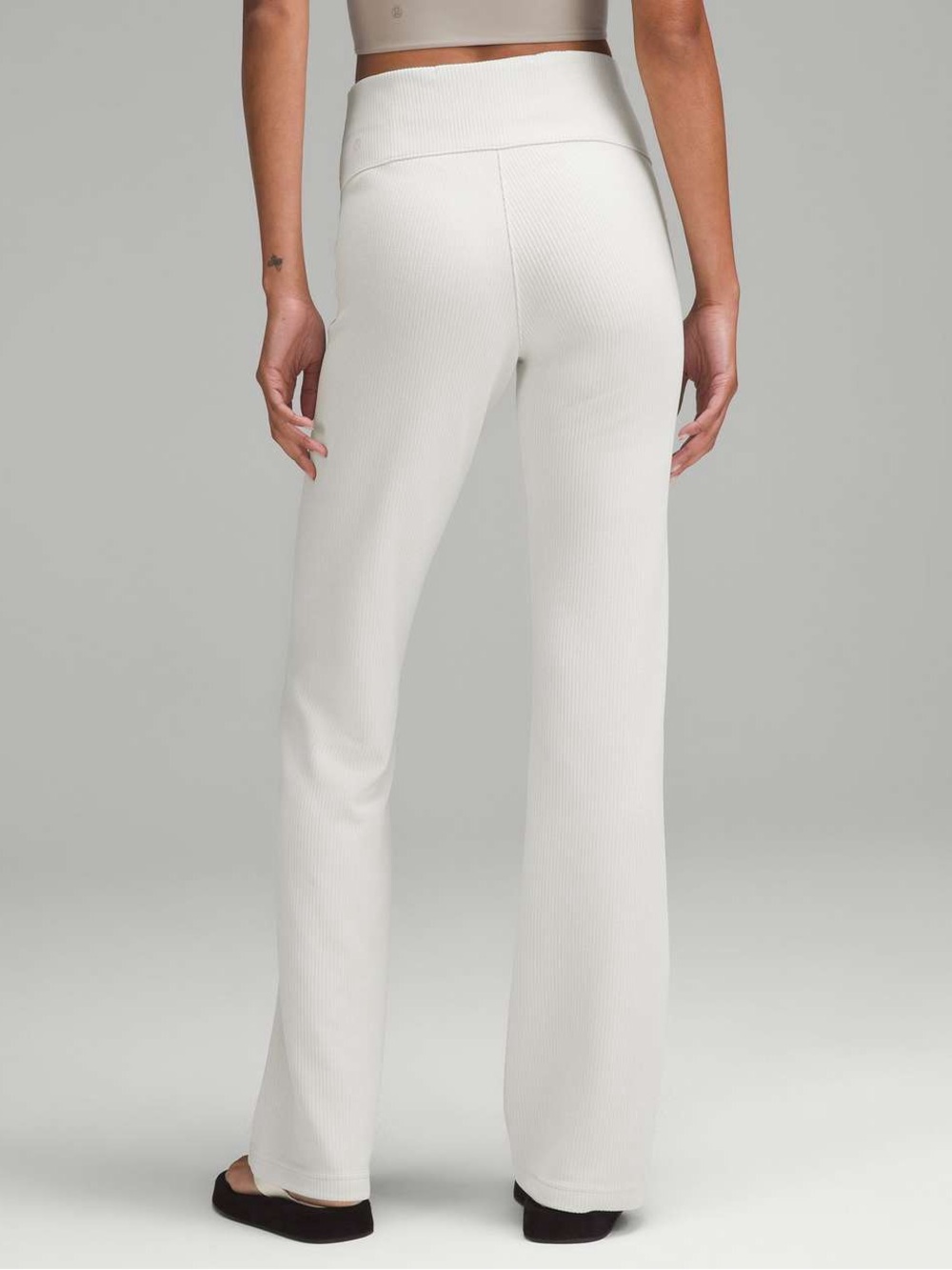 lululemon Ribbed Softstreme Flared Pant in Bone - Picture 2 of 14
